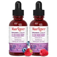 Organic Elderberry Syrup (2 Pack- 60 Day) Extract by MaryRuth's for Kids & Adults - Immune Boost - High Flavonoid - Vegan Easy Absorption - Blue/Raspberry Flavor - NO Alcohol