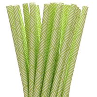 Lime Green Basket Weave Paper Straws (100)