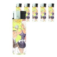Sexy Rude Vintage Waitress Double-Sided Butane Refillable Electronic Lighter Set of 5 Pieces D-197