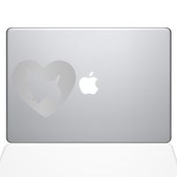 The Decal Guru Heart Yorkshire Terrier MacBook Decal Vinyl Sticker - 12" MacBook - Silver (1327-MAC-12M-S)