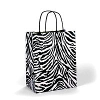 Zebra Handle Bags | Quantity: 25 | Width: 8" Gusset - 4 3/4"