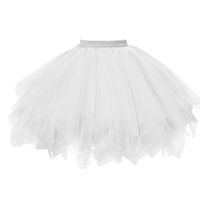 ❤Ywoow❤  Womens Pleated Gauze Short Skirt Adult Tutu Dancing Skirt (White)