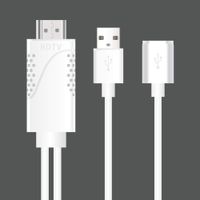 Phone to HDMI Adapter Cable-White Superior Quality Compatible with iPhone iPad Android phones & Tablets. Neat Unobtrusive Converter High Definition 1080P Mirroring TV Screen Projector or Monitor. 1.8M