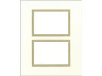 PA Framing, Double Layer Mat, 11 x 14 inches - Cream Core Antique White and Matte Metallic Gold Inner