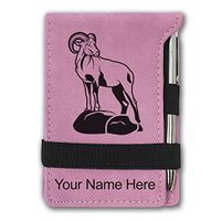 Mini Notepad, Bighorn Sheep, Personalized Engraving Included (Pink)