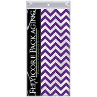 Flexicore Packaging Purple Chevron Print Gift Wrap Tissue Paper Size: 15 Inch X 20 Inch | Count: 50 Sheets | Color: Purple Chevron