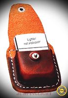 ZO17020 Lighter Pouch Brown Leather Attaches to Belt Clip Light - Premium Lighter Fluid (Comes Unfilled) - Made in USA!