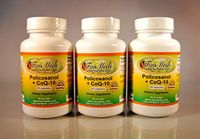 Policosanol + Coq10, Polycosanol, Cholesterol Aid, Heart Health, Made in USA - Various Sizes (3 Bottles - 180 [3x60] Capsules)