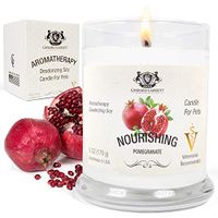 Aromatherapy Deodorizing Soy Candle for Pets, Candles Scented, Pet Odor Eliminator & Animal Lover Gift (Nourishing Pomegranate)