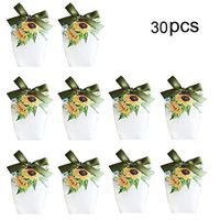 BELUPAID 30 Pcs Favor Candy Boxes, Simple Elegant Printed Gift Bags with Ribbons Beautiful Pattern Sugar Boxes for Wedding Baby Shower Festival Party