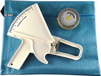 Slim Guide Skinfold Caliper AnthroFlex Kit with Body Mass Index BMI Tape Measure, Transport Bag, and Instruction Manual with Charts for Measuring Body Fat Percentage - 1.0 mm Precision (White)