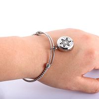 Essential Oil Diffuser Aromatherapy bracelet-Essential Oil Diffuser Locket Bracelet with 8pcs color pads（snow）