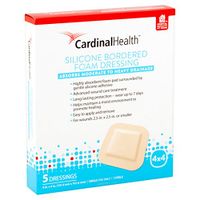 Cardinal Health BFM44RR Silicone Bordered Foam Bandage 4-inch x 4-inch (15), 15 Count Pack