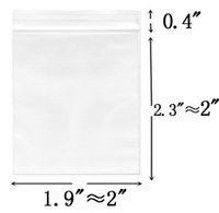 【Thicker】 2" x 2", 100 Count Small Clear Resealable Zipper Poly Bags and 60Pcs Stickers Labels | 3 Mil - Food Grade Safe| Reclosable Zipper Storage Plastic Bags for Jewelry,Candy,Beads etc.BY Ten Tree