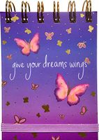 Lady Jayne Wire O Spiral Pocket Bungee Notepad ~ Butterfly Dream Wings 16071