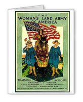 Women's Land Army Vintage Poster Note Cards Set of 8 with Envelopes