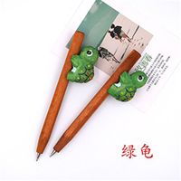 2 pcs/set Cute Kawaii Vivid Animal Shape small gifts stationary for kids Rollerball roller ball point ballpoint pens ballpen stationery stationary (Green Tortoise)