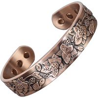 Holistic Magnets® Copper Magnetic Bracelet for Women Arthritis Pain Relief Copper Bracelet with Magnets Tendonitis Joint Wrist Healing Bangle-EF (M: Wrist 6.5-7.6 inch)