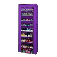 10 Layer 9 Grid Shoes Rack Storage Shelf Shoes Cabinet Organizer Oxford Cloth Shoe Closet with Non-Woven Fabric Dustproof Cover for Living Room, Bedroom, Office (Shiping from US)