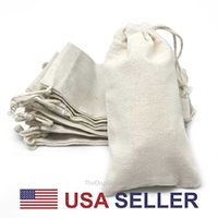 24-Pack 100% Cotton 4x6 Canvas Muslin Party Favor Gift Spices Bags w. Drawstring, Reusable & Washable by The Display Guys