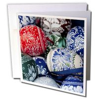 3dRose Hungary, Budapest, Handicrafts, painted eggs - EU13 CMI0301 - Cindy Miller Hopkins - Greeting Cards, 6 x 6 inches, set of 12 (gc_81907_2)