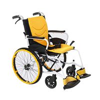 FLYSXP Wheelchair Portable Aluminum Alloy Elderly Disabled Travel Brochure Handrail Lightweight Folding Transport Travel Self-propelled Wheelchair (Style : Big Wheel)