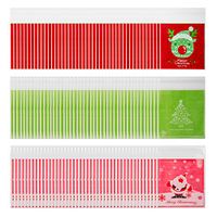 Scafiv 300 Pieces Christmas Cookie Bags Self Adhesive Christmas Cellophane Bags Candy Cookie Gift Bags for Christmas Party Supplies (Style 1)