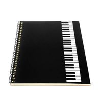 Blank Sheet Music Composition Manuscript Staff Paper Art Piano-Keyboard-Music-Notebook Black 50 Pages 26x19cm (Black Piano)