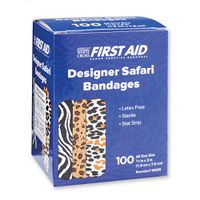 Safari Print Bandages - First Aid Kid Supplies - 1200 Per Pack