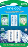 eneloop AA with "D" Spacers, 1800 cycle, Ni-MH Pre-Charged Rechargeable Batteries, 2 Pack