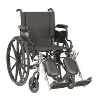 Invacare 9000 XT High Performance Lighter Weight Wheelchair, With Desk Length Arms and T94HAP Elevating Legrests with Padded Calf Pads, 18" Seat Width