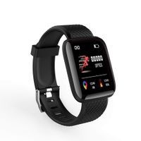 LFJNET D13 Smart Watches Heart Rate Watch Colorful Screen 116plus with TPU Wristband IP67 Waterproof Bracelet Black