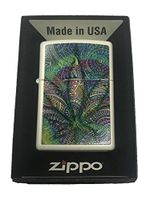 Zippo Custom Lighter - Paisley Weed Pot Leaf Marijuana Double Sided Design - Gifts for Him, for Her, for Boys, for Girls, for Husband, for Wife, for Them, for Men, for Women, for Kids