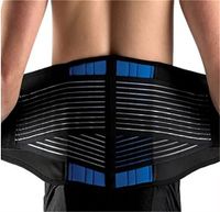 Neoprene Double Pull Posture Support Brace Lumbar Lower Back Support Brace Exercise Belt By Aofit (XXL(40-44 inches) or (102-112 cm), Black&Blue)