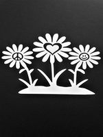 Chase Grace Studio Peace Sign Daisy Flowers Hippie Vinyl Decal Sticker|White|Cars Trucks Vans SUV Laptops Wall Art|6.5" X 4"|CGS787