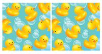 Creative Converting 16 Count 3 Ply Bubble Bath Beverage Napkins, Blue/Yellow (2 pack)