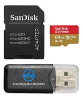 SanDisk Extreme V30 A2 64GB MicroSD Memory Card 4K SDXC Works with DJI Mavic Mini Drone Flycam Plus (1) Everything But Stromboli Micro Card Reader