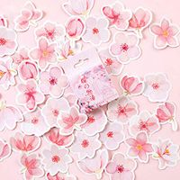 KUKALE Sticker - 45pcs/Box Cherry Blossoms Stationery Sealing Label, Travel DIY Scrapbooking Diary Albums Decoration