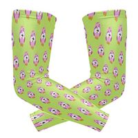 Cute Owl Decor Green Unisex Arm Sleeve,UV Protection Arm Compression Sleeve, Skin Protection Sport Arm Cooler Sleeve for Running Hiking Jogging Motorcycling Climbing Camping