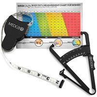 Body Fat Caliper and Measuring Tape for Body - Skinfold Calipers and Body Fat Tape Measure Tool for Accurately Measuring BMI Skin Fold Fitness and Weight-Loss - Upgraded New Design (Black)