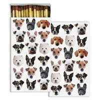 HomArt Large Decorative Dog Squad Candle and Fireplace Wood Matches (Set of 12)