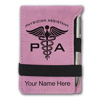 Mini Notepad, PA Physician Assistant, Personalized Engraving Included (Pink)