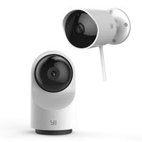 YI 1080P Indoor/Outdoor Security Camera Bundle Set, 2.4G WiFi Home Surveillance System with 24/7 Emergency Response, App/Cloud Service Available - Dome Camera X and Outdoor Security Camera