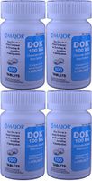 Docucate Sodium 100 mg Crushable Tablets for Gentle, Reliable Relief from Occasional Constipation Generic for Colace Crushable 100 Tablets per Bottle Pack of 4 Bottles Total 400 Tablets