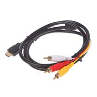 Forgun HDMI Adapter Cable HDTV To 3RCA Converter Audio Video Component AV TV Projector