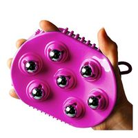 Total house Stainless Steel Massage Ball Glove - Body Massage Ball - Exfoliation, Body Massage 2 in 1 - Acupressure & Cellulite Removal - Purple