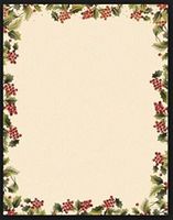 Traditional Holly Foil Stationery Paper - 40 Count