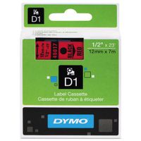 Genuine DYMO 1/2" (12mm) Black on Red D1 Label Tape for Electronic Dymo LabelWriter DUO Label Maker