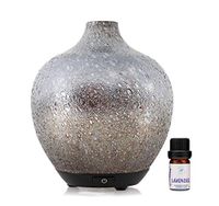Prairie Essentials Unique Hand Blown Glass Essential Oils Diffuser 120ml with 5ml Bottle of Lavender Essential Oil 100% Pure Therapeutic Grade