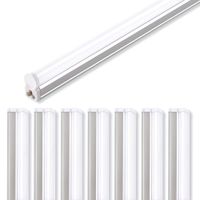 (Pack of 8) Barrina LED T5 Integrated Single Fixture, 4FT, 2200lm, 6500K (Super Bright White), 20W, Utility Shop Light, Ceiling and Under Cabinet Light, Corded Electric with Built-in ON/Off Switch